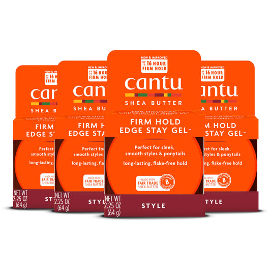 Orange Red Cantu Extra Hold Edge Stay Gel for Natural Hair with Shea Butter, 2.25 oz (Pack of 4)
