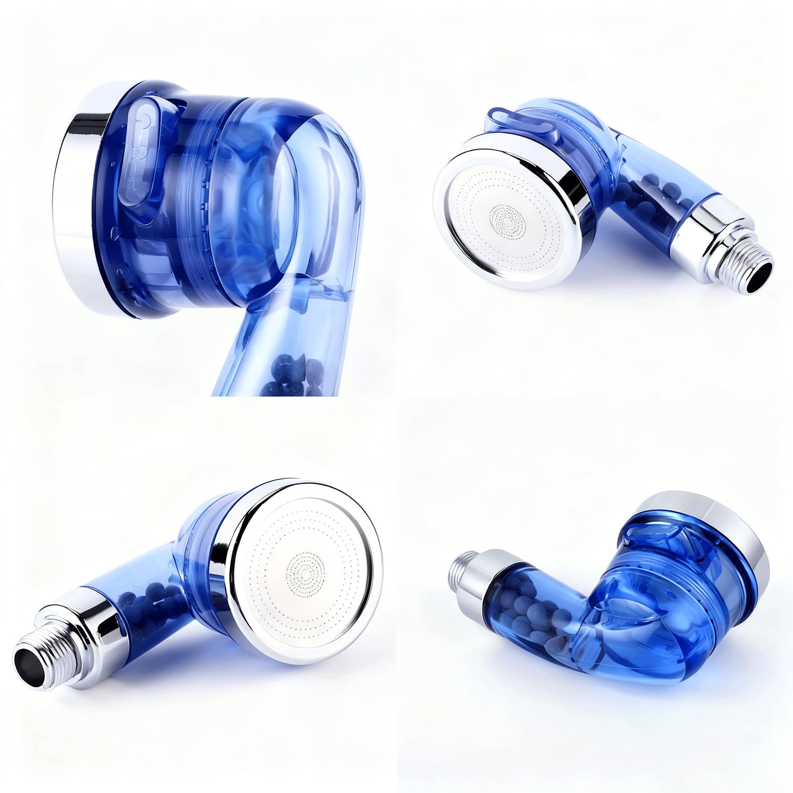 White Smoke Qusmeiyici Blue Shampoo Bowl Sprayer Head with Filter, Sink Faucet Sprayer Attachment Salon Shampoo Bowl Spray Head Pedicure Chair Shower Head for Portable Salon Sink, 3 Sprayer Modes & High Pressure