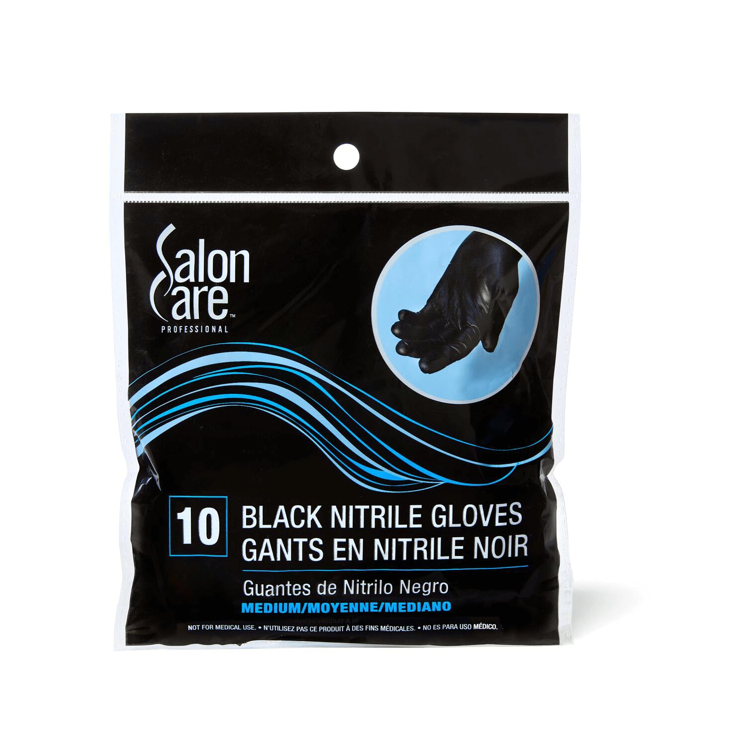 Black Salon Care 10ct Small Black Nitrile Gloves, Optimal Tactile Usage, Durable & Disposable