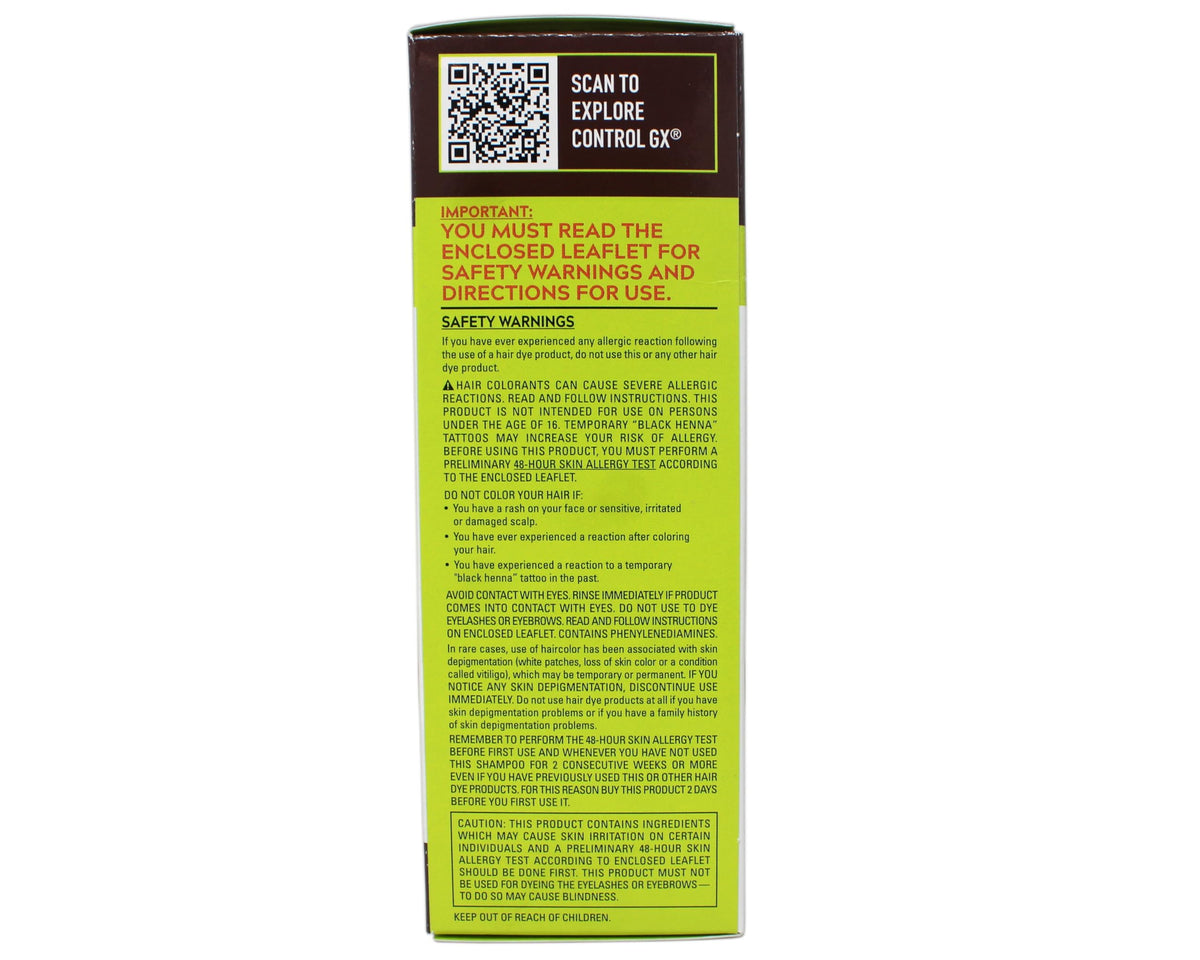 Yellow Green Just for Men Control GX Grey Reducing Shampoo, Gradual Hair Color, 4 fl oz