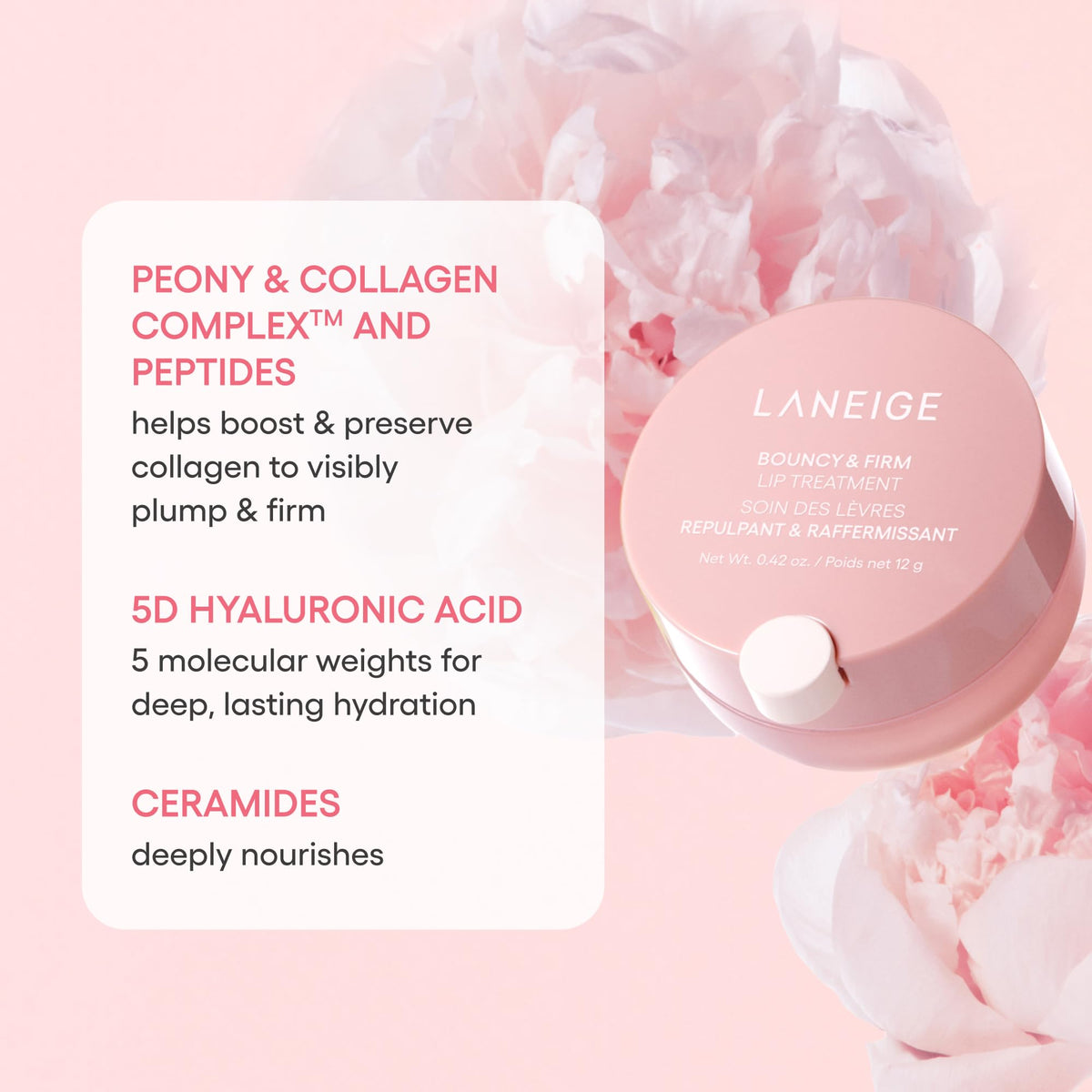 White Smoke LANEIGE Bouncy & Firm Plumping & Firming Lip Treatment
