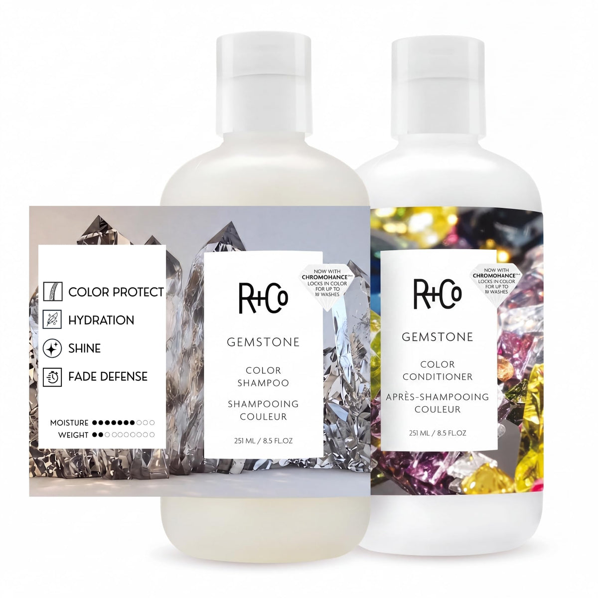 White Smoke R+Co Atlantis Moisturizing B5 Shampoo and Conditioner Set, 33.8 oz (2 Pack)