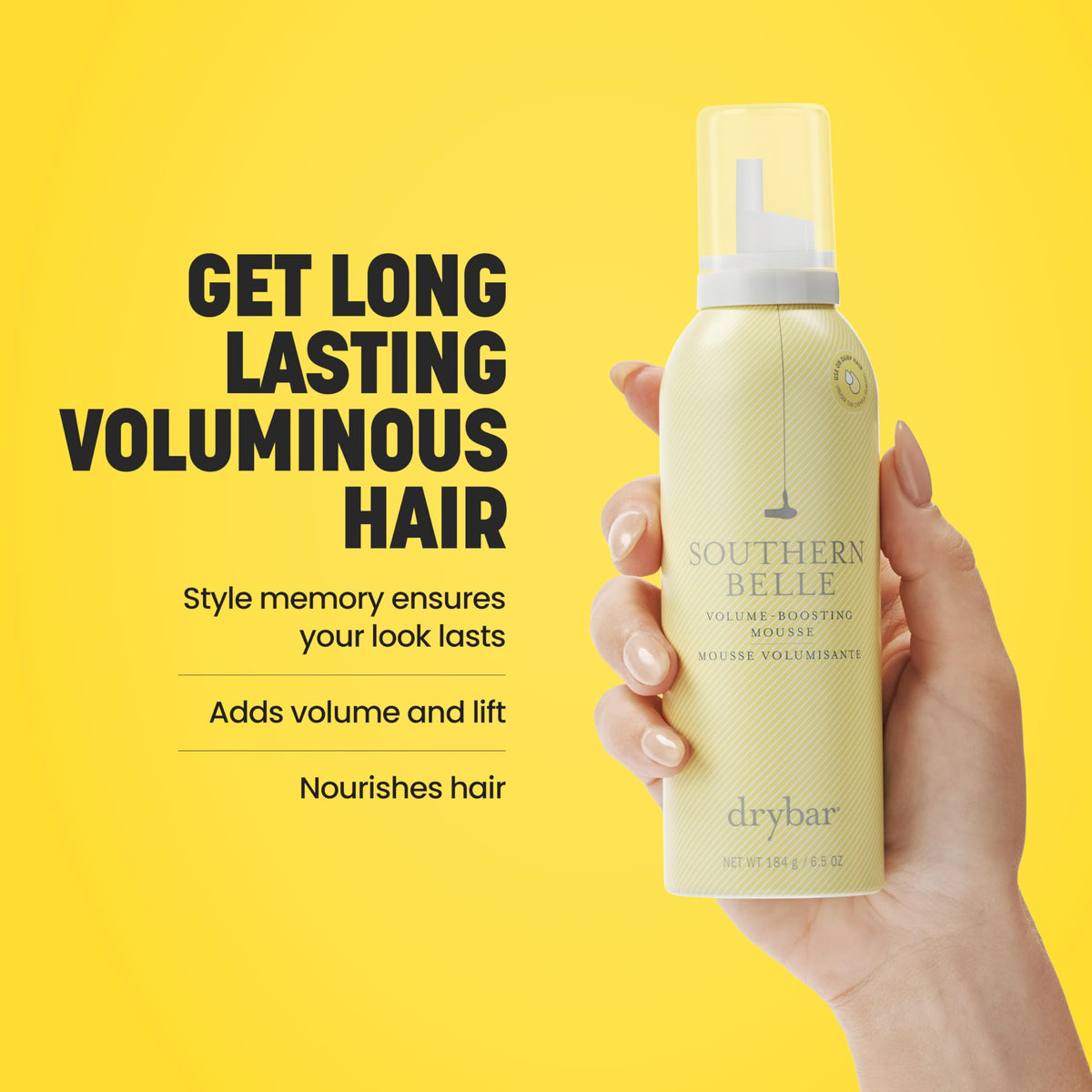 Light Goldenrod Drybar Southern Belle Volume-Boosting Mousse