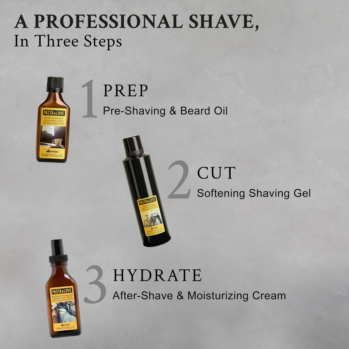 Gray Davines Pasta & Love Men's Strong Hold Styling Clay, Matte Effect Styling With Definition And Lasting Hold, 50 ml