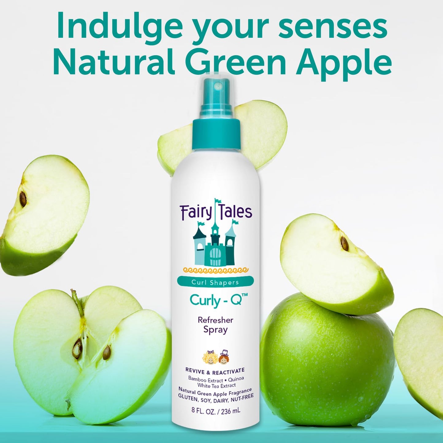 White Smoke Fairy Tales Curly-Q Curl Refresher for Kids - Lightweight Spray to Define Curls, Add Bounce and Reduce Frizz - 8oz