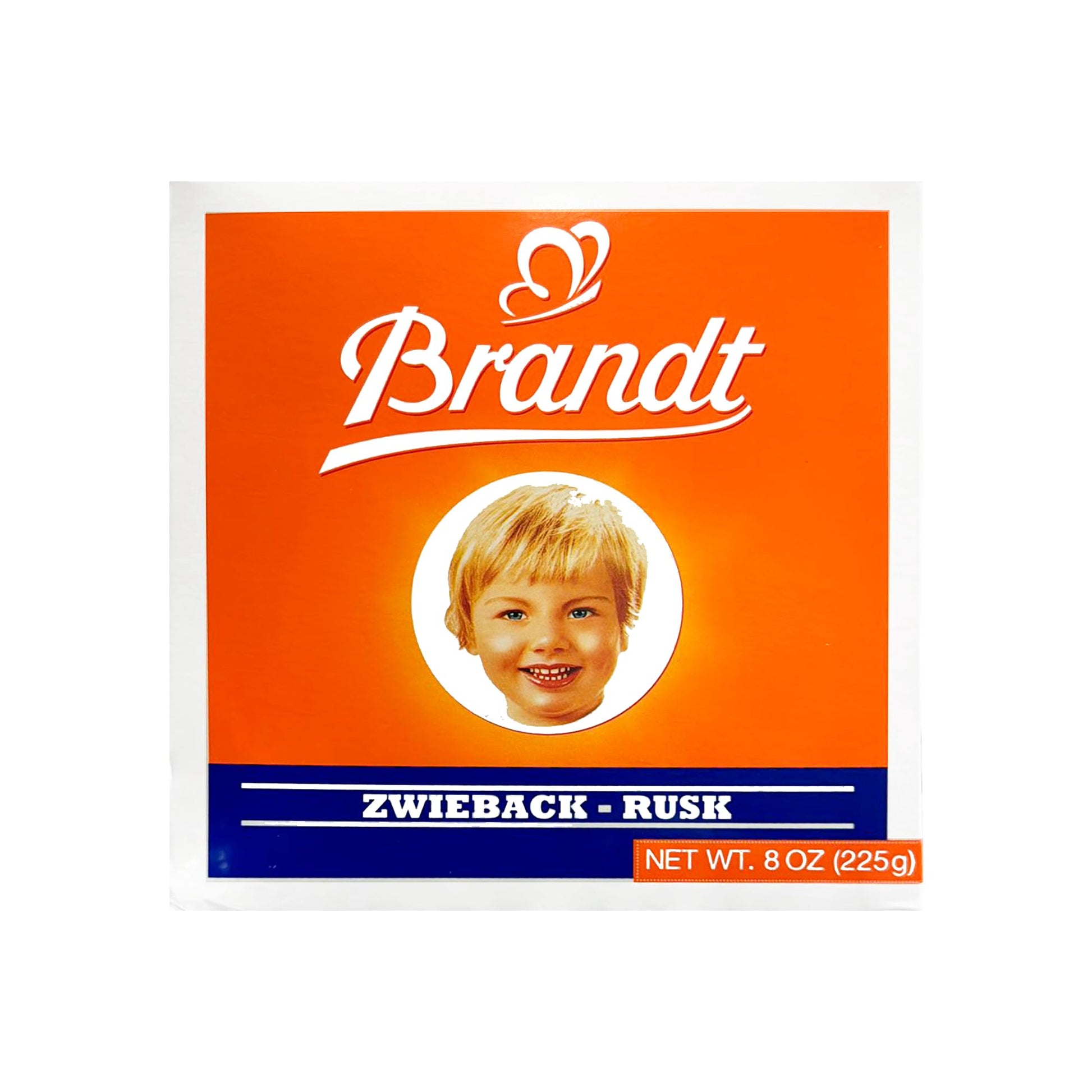 Orange Red Brandt Zwieback Rusk | Sweetened Crispy Bread | Perfect for Teething Children | Enjoy With Sweet or Savory toppings | 8 oz each [Pack of 10]