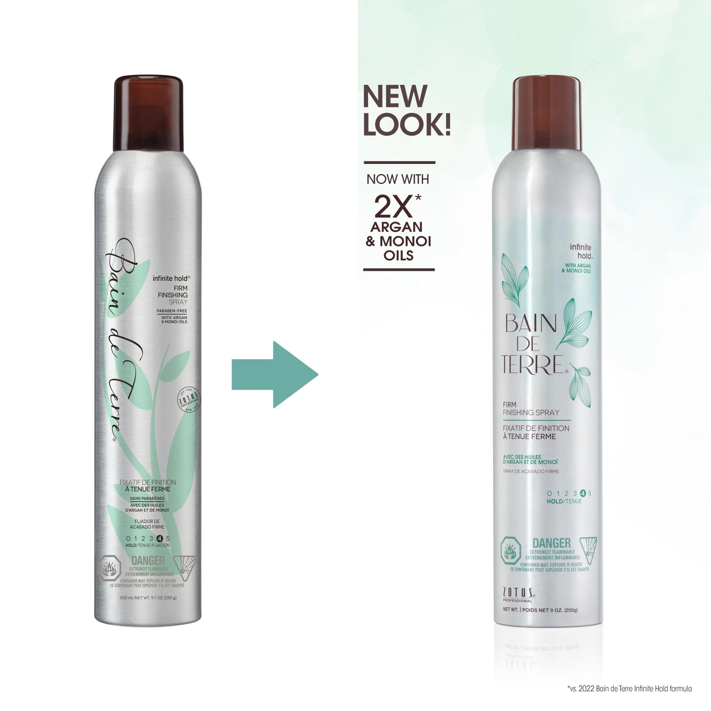 White Smoke Bain de Terre Infinite Hold Firm Finishing Spray, Lasting Control & Shine, Heat & Humidity Protection with Argan & Monoi Oils, Paraben-Free, Color-Safe, Vegan, 9.1 Fl Oz