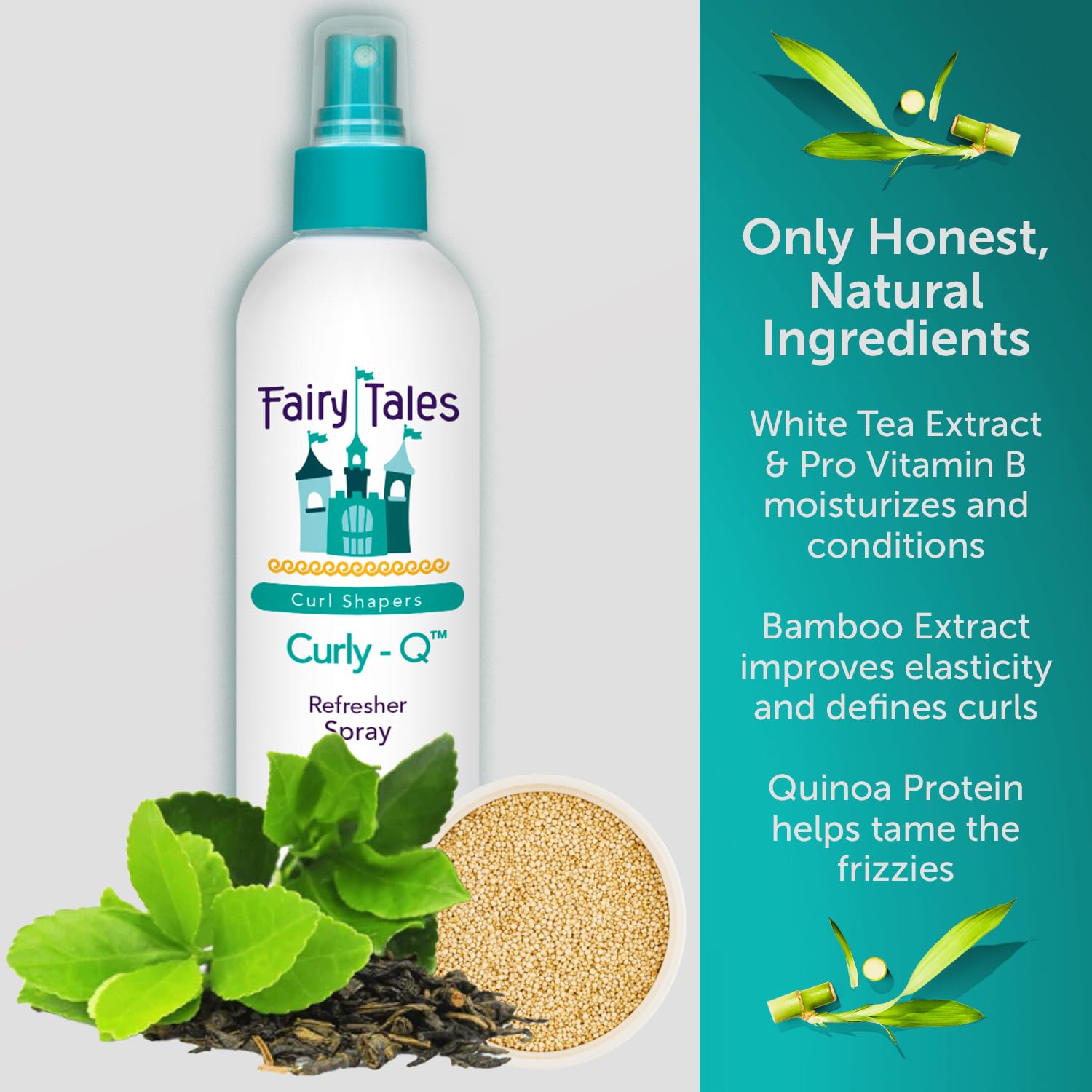 Lavender Fairy Tales Curly-Q Curl Refresher for Kids - Lightweight Spray to Define Curls, Add Bounce and Reduce Frizz - 8oz (Pack of 2)