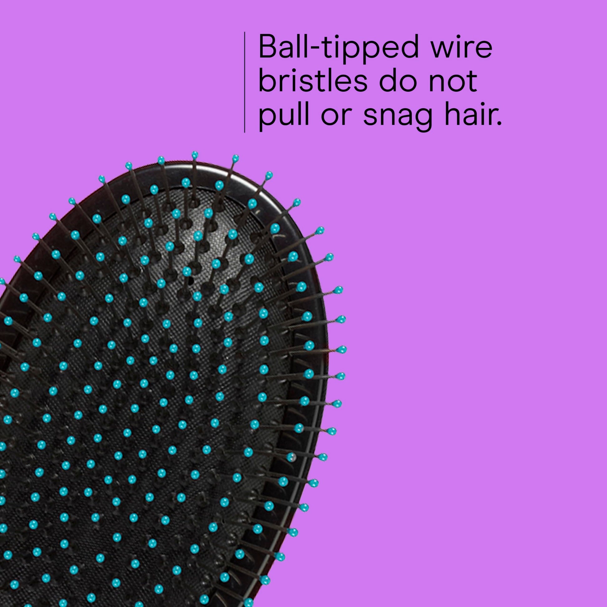 Violet Conair Salon Results Hair Brush, Detangling Hair Brush for Men and Women, For All Hair Types, Metal Bristles and Cushion Base