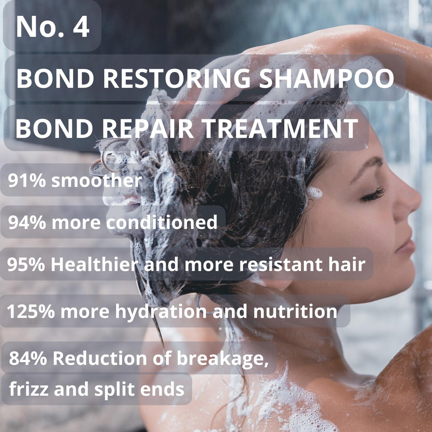 Dark Gray BEAUTY PLEX No. 4 - Shampoo for Thinning Hair for Women | Bond Repair | Strengthens, Nourishes, Moisturizes & Repairs Hair Structure. 450ml. (15.2 oz)