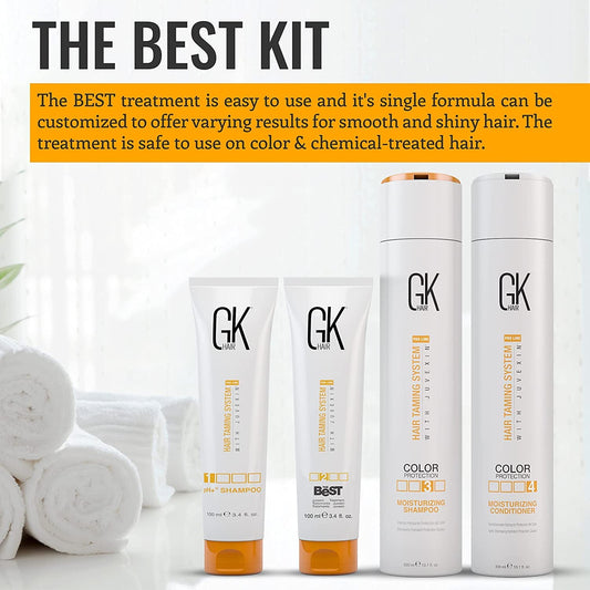 White Smoke GK HAIR Global Keratin The Best Consumer Box Kit (10.1 Fl Oz/300ml) Smoothing Keratin Treatment Professional Brazilian Complex Blowout Straightening For Silky Smooth & Frizzy Hair