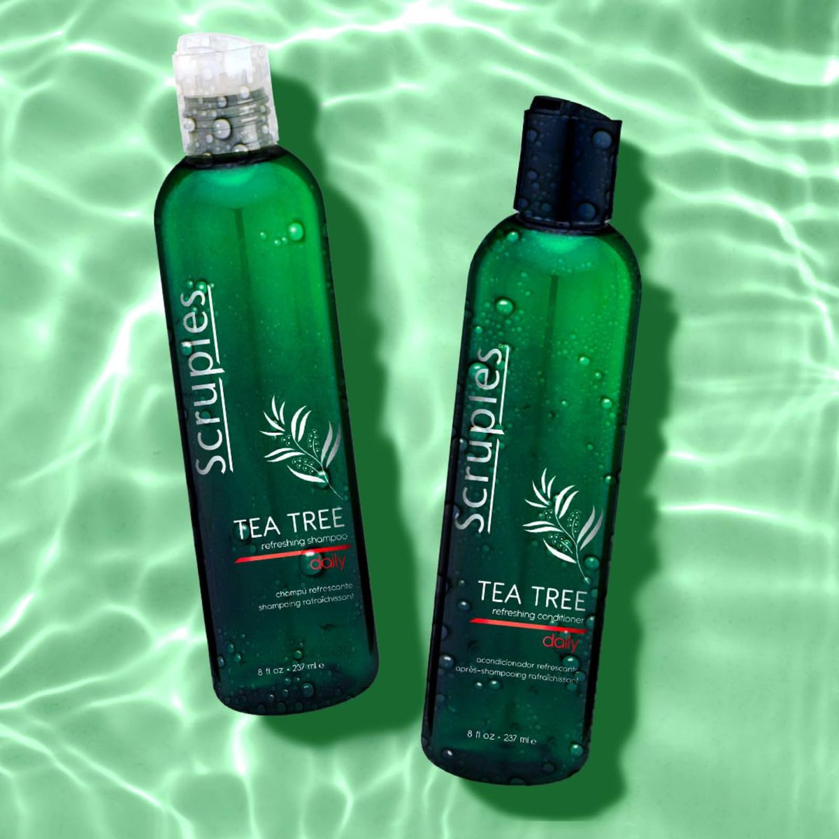 Light Green Scruples Tea Tree Conditioner - Refreshing Hair Conditioner with Jojoba Oil & Hydrolyzed Keratin for Frizz Control & Damage Reduction - Improves Shine and Moisturizes Dry, Brittle Hair (8oz)