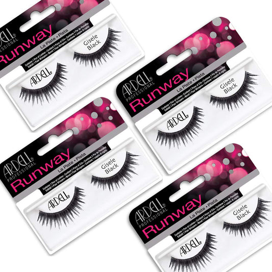 White Smoke Ardell False Eyelashes Gisele, Black - Natural Look Lashes, Comfortable Wear, Perfect for Everyday & Special Occasions, 4 Pack
