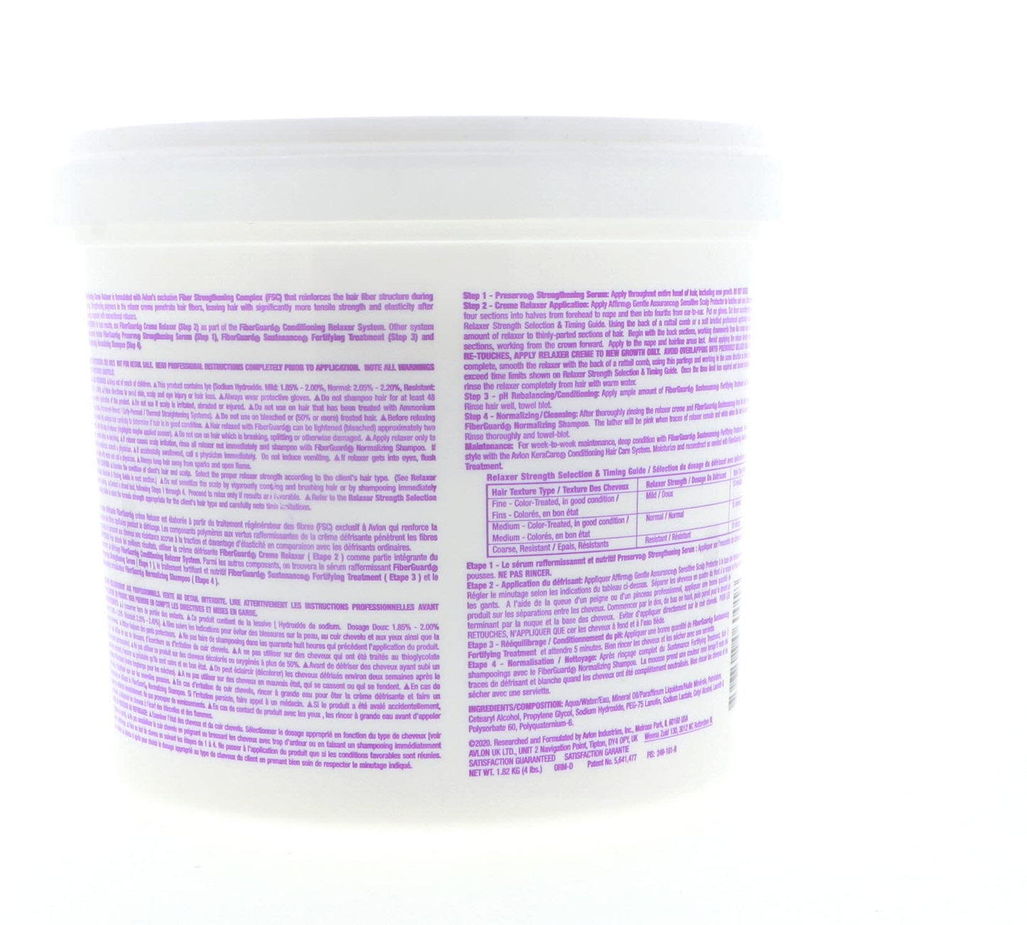 Lavender Affirm Fiberguard Mild Creme Relaxer 4lbs