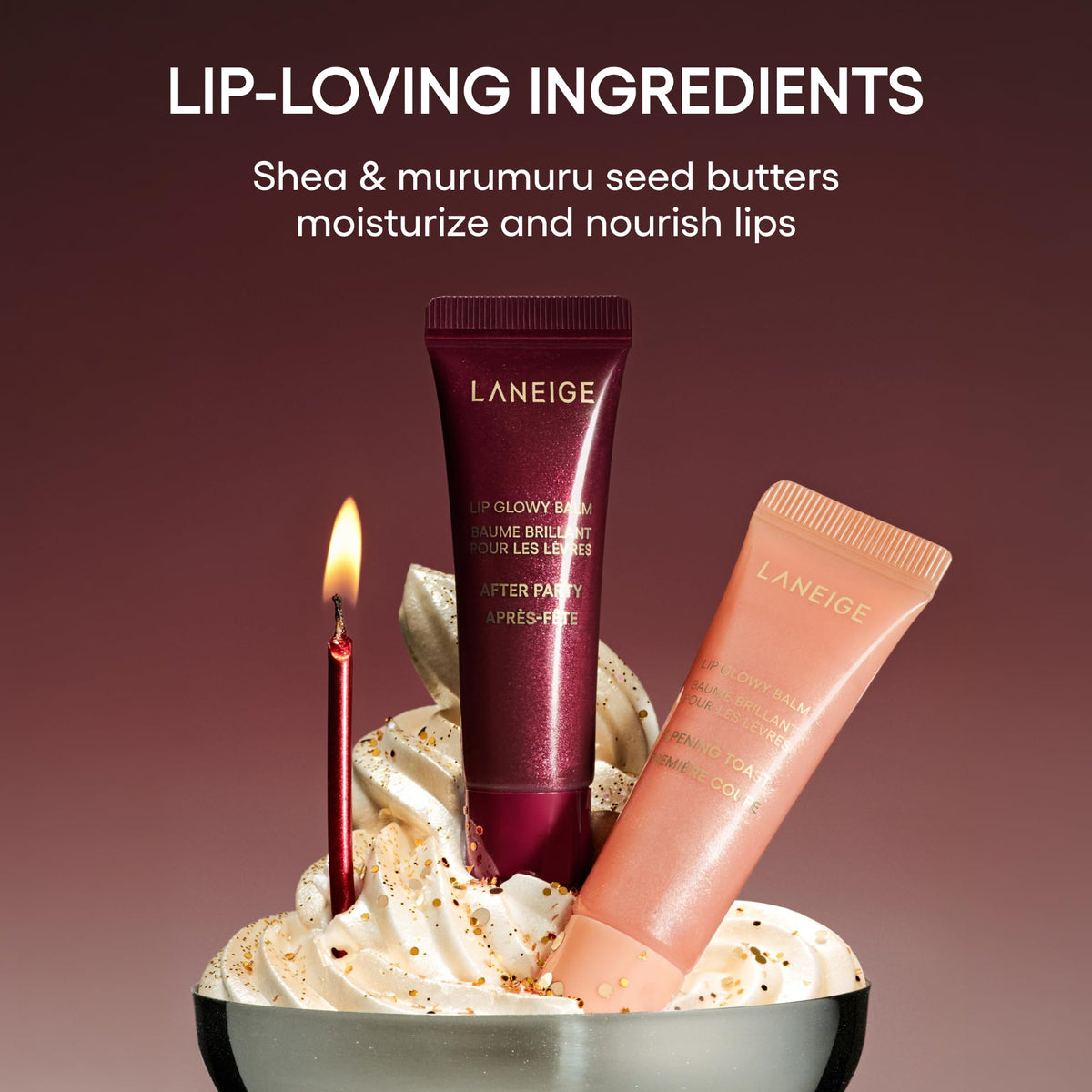 Dark Slate Gray LANEIGE Lip Glowy Balm: Sheer Tinted Lip Treatment Balm Tube