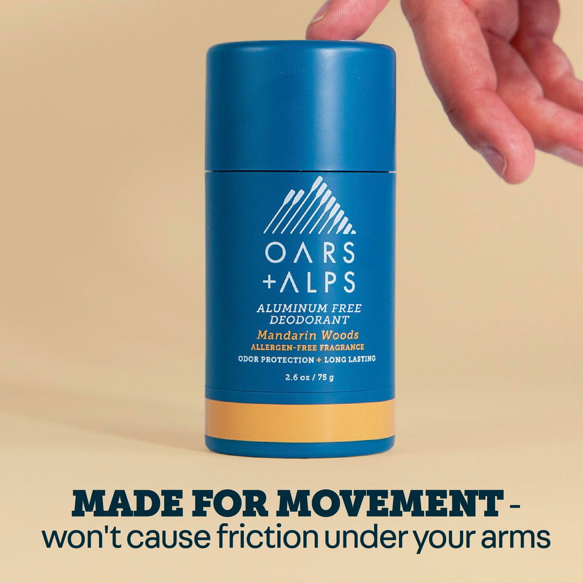Tan Oars + Alps Aluminum Free Men's Deodorant, Clear + No Residue, 2pk, 2.6oz