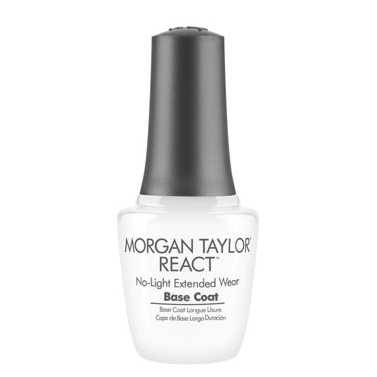 White Smoke Morgan Taylor REACT Base Coat - Gelish Infused Technology for Up to 10 Days of Wear, No LED Light Needed, Easy Soak-Free Removal, Professional Nail Lacquer Base Coat, Long-Lasting Adhesion, 0.5 oz.