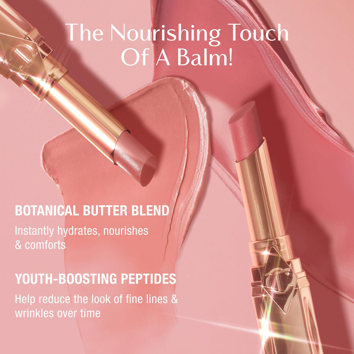 Light Pink Charlotte Tilbury Pillow Talk Blush Balm Lip Tint - Buildable Sheer Tint