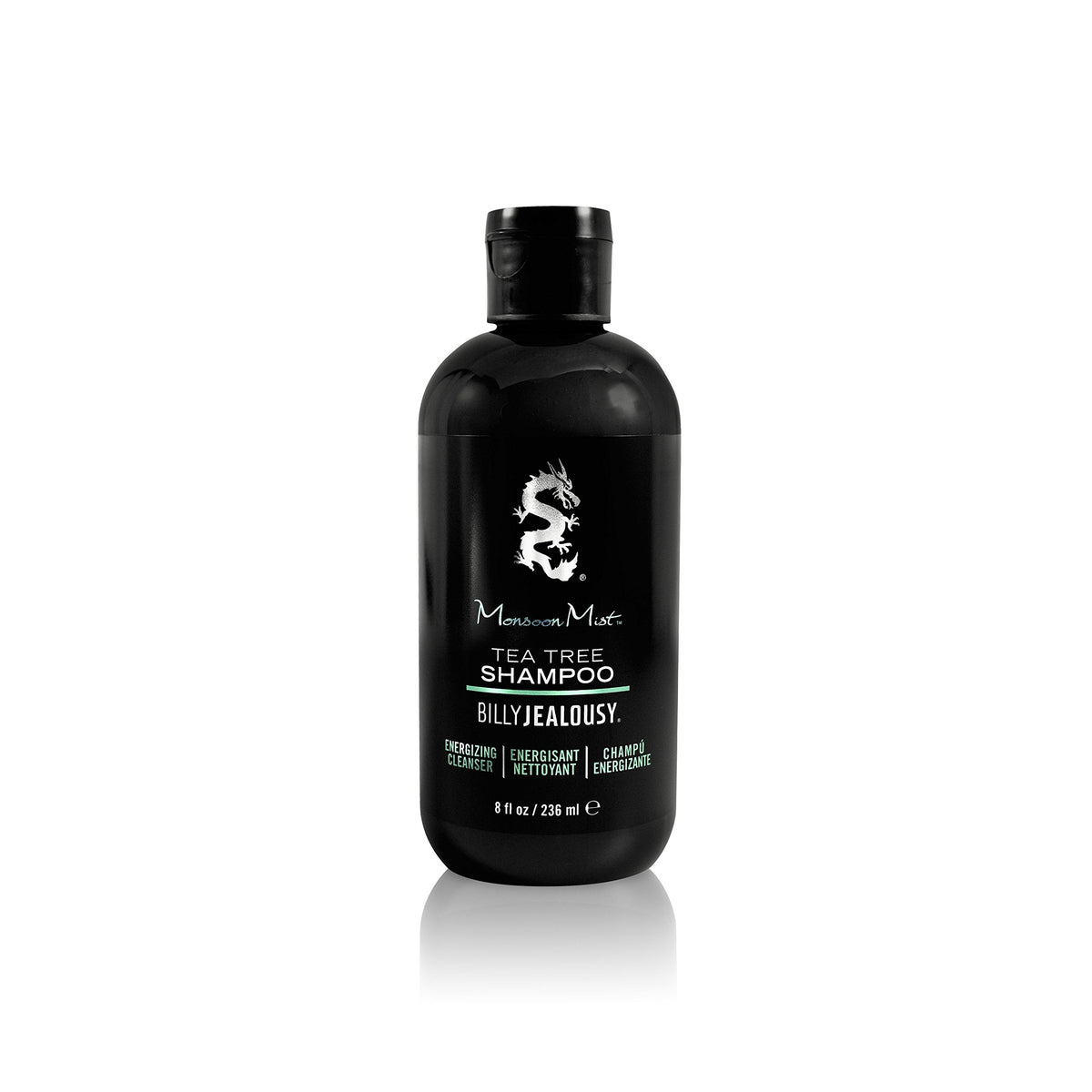 Black Billy Jealousy Monsoon Mist Tea Tree Energizing Men's Shampoo with Peppermint & Rosemary, Removes Oil Build-up and Soothes Scalp Itch & Irritation, 8 Oz.