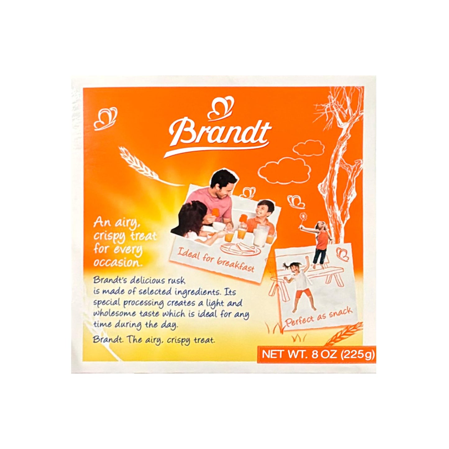 Orange Red Brandt Zwieback Rusk | Sweetened Crispy Bread | Perfect for Teething Children | Enjoy With Sweet or Savory toppings | 8 oz each [Pack of 2]