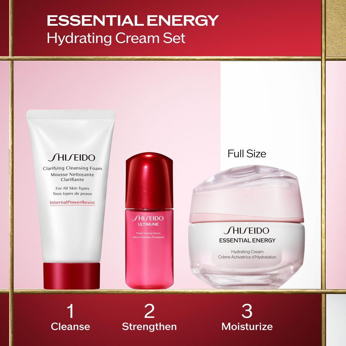 White Smoke Shiseido Essential Energy Hydrating Cream Moisturizer Set - $97 Value