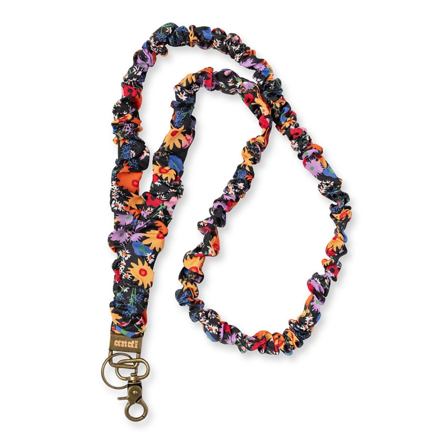 White Smoke ANDI Neck Lanyard For Women - Scrunchie Cute Lanyard for Keys, Id Card Holder, Wallet - Aesthetic Long Lanyard (Groovy Bright Floral)