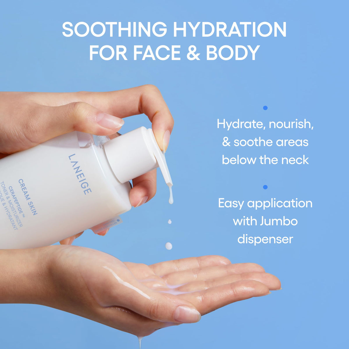 Sky Blue LANEIGE Cream Skin Face Hydrating Milky Toner | Korean Toner & Moisturizer