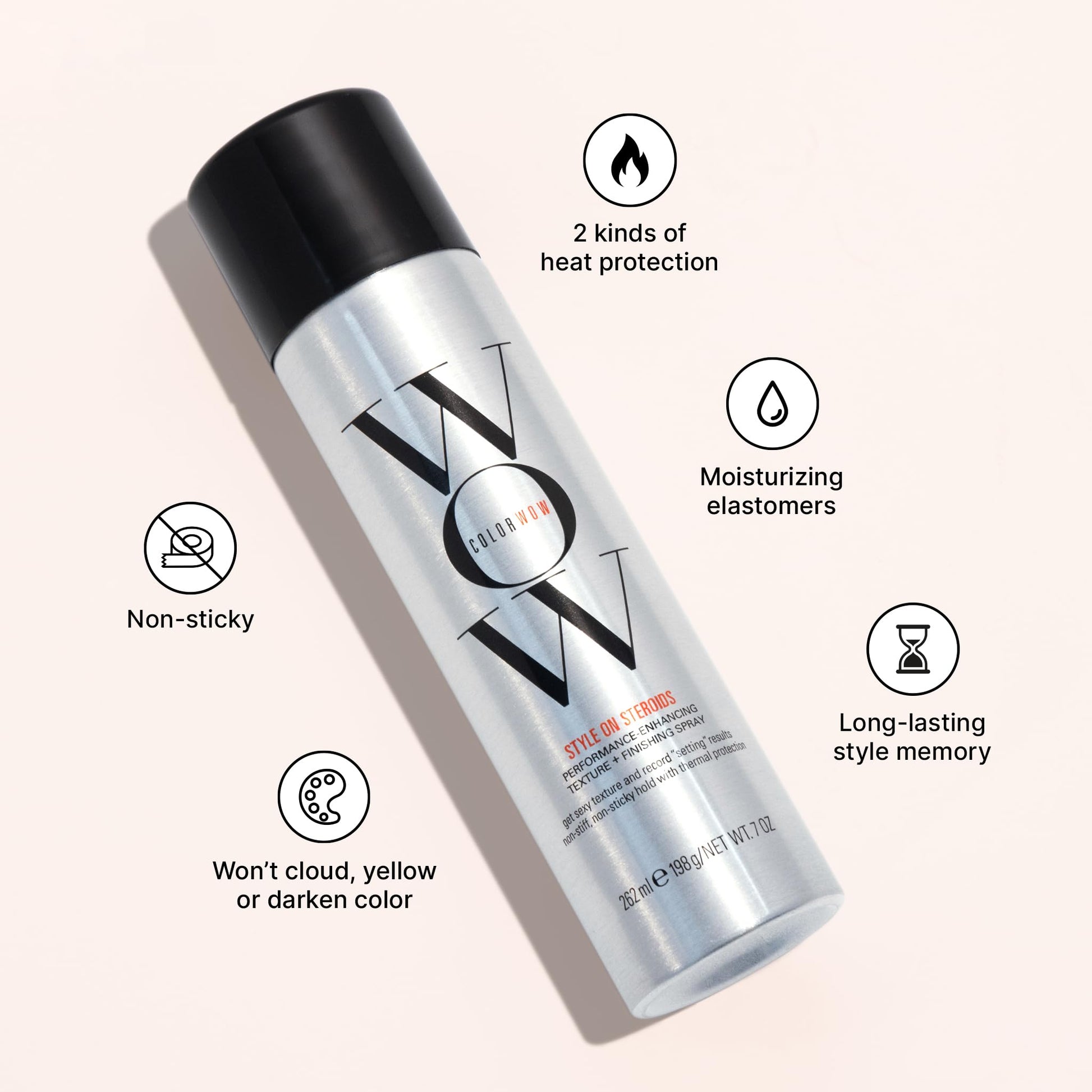 Seashell COLOR WOW STYLE ON STEROIDS Texturizing Spray – Achieve Instant Sexy Volume and Texture, Non-Sticky & Moisturizing