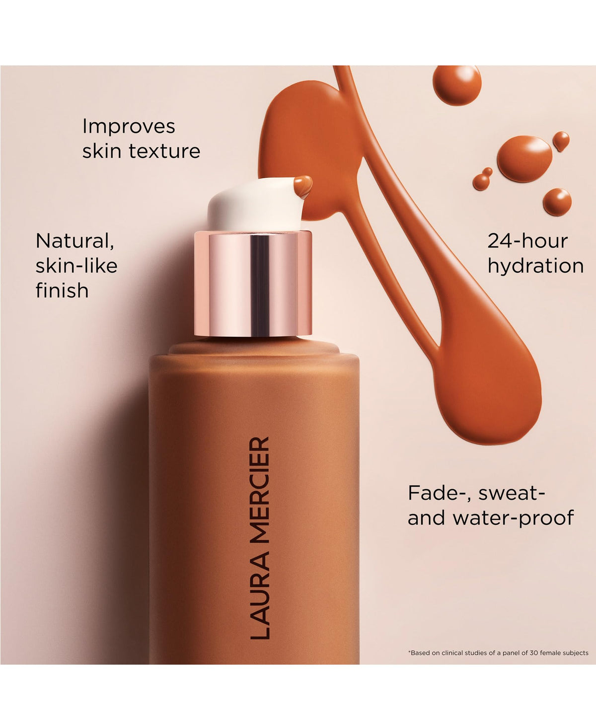 Light Gray Laura Mercier Real Flawless Liquid Foundation, 0N1 Silk, 1.01 oz