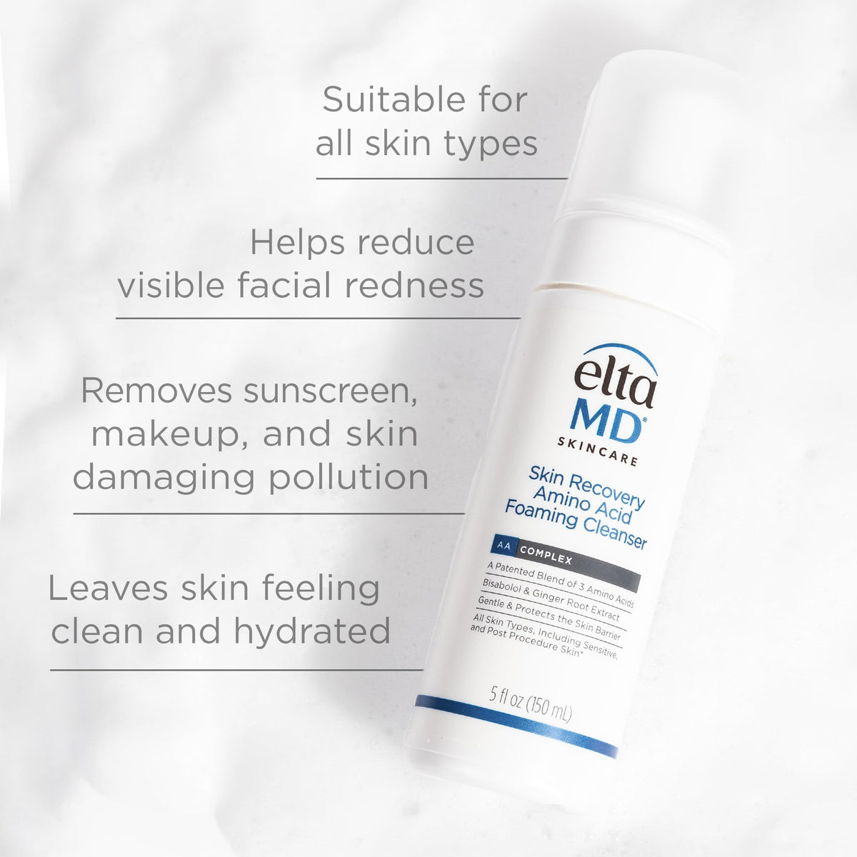 Lavender EltaMD Skin Care Facial Care Set, Recovery Amino Acid Cleanser Trial Size and Renew Eye Gel