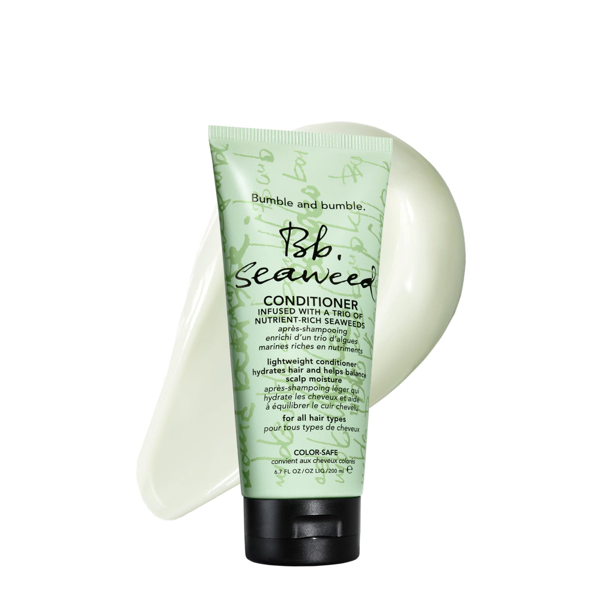White Smoke Bumble and bumble. Seaweed Hydrating Conditioner | Daily Lightweight Moisture | Smooths and Reduces Frizz | For Fine to Medium Curly, Wavy, Straight Hair | Liter Size, Pump Sold Separately, 33.8 Fl Oz