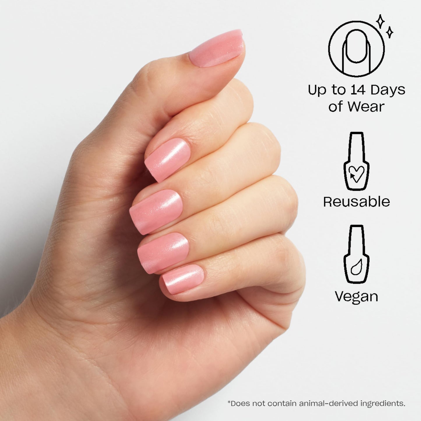 Lavender OPI On Point Princesses Rule! | Short Squoval Pink Shimmer Press On Nails | 30 Count with Nail Glue | Long Lasting, Reusable, Non-damaging