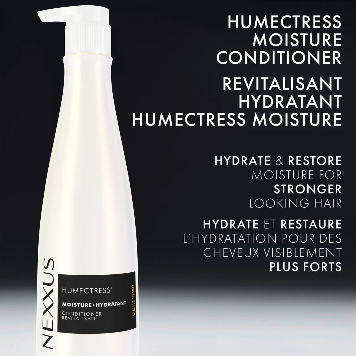Black Nexxus HUMECTRESS Conditioner for Ultimate Moisture for Dry Hair Powered by POLYSOFT HYDRATOR Technology with Tri-lipids 13.5 oz