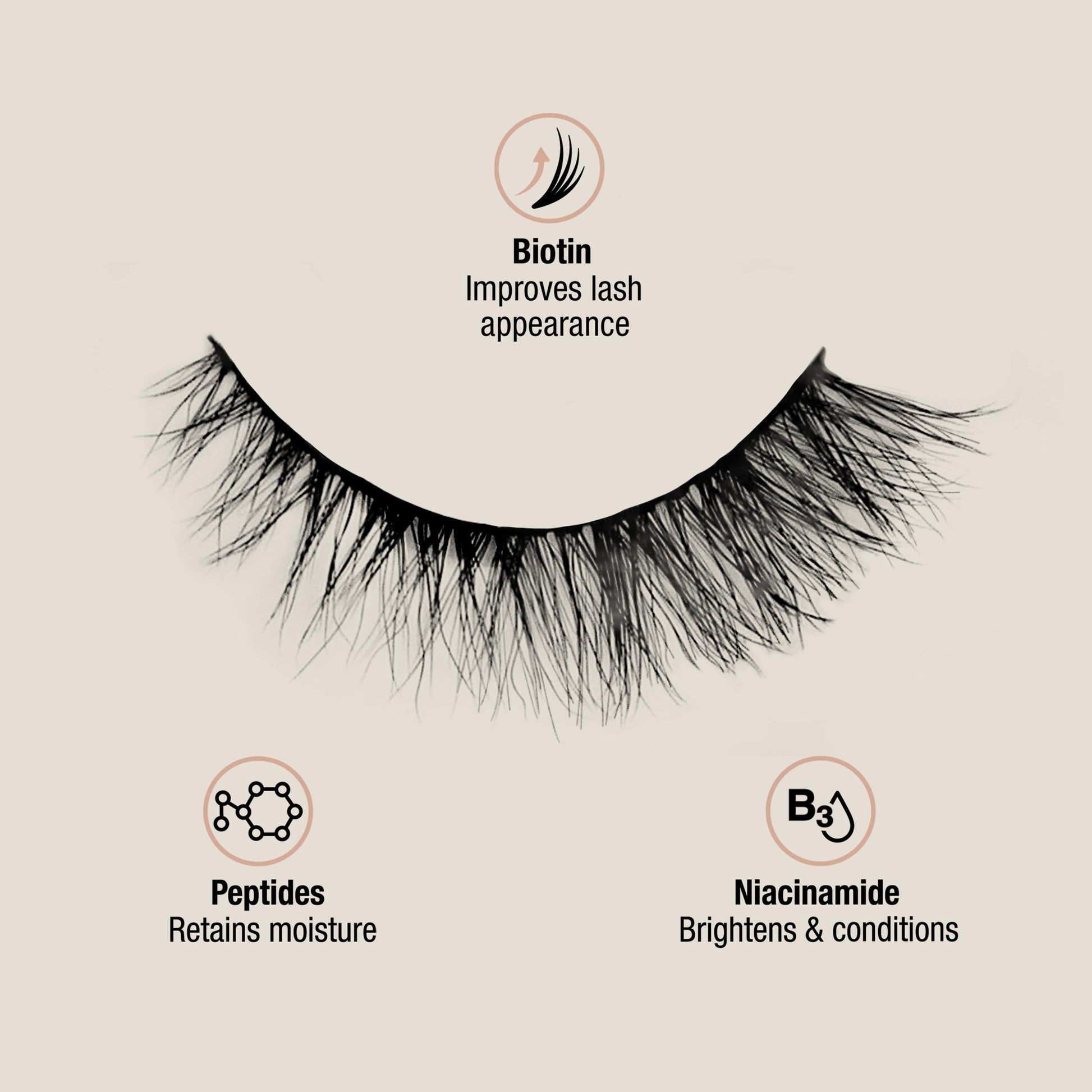 Light Gray Ardell Nourish Lashes 750 – Subtle Cat Eye False Eyelashes with Peptides & Biotin Infused Band, Lash Glue Included, Natural Strip Lashes for Sensitive Eyes