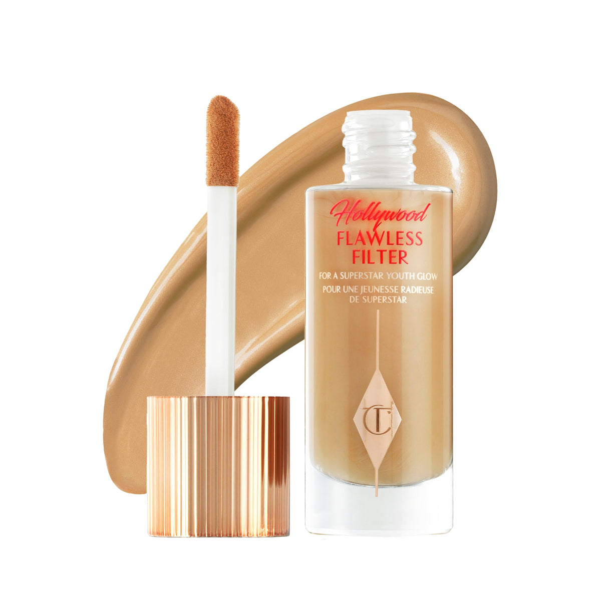 White Smoke Charlotte Tilbury Hollywood Flawless Filter - Multi‑Use Makeup Primer, Complexion Booster & Illuminating Liquid Highlighter with Sheer Coverage - Smooths & Blurs Skin