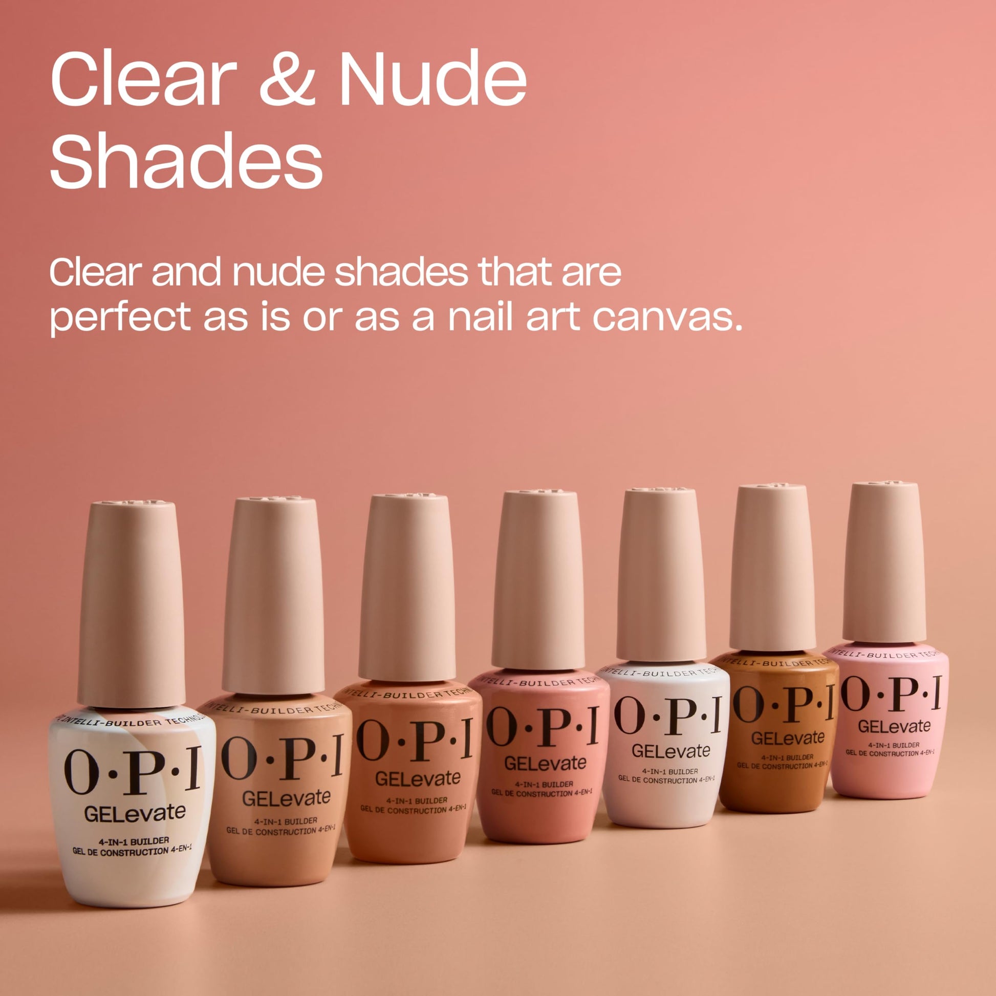 Tan OPI GELevate 4-in-1 Nail Builder Gel | OPI’m Flawless, Clear Color | UV Cure Gel Builder Nail Polish | Vegan | 15 ML
