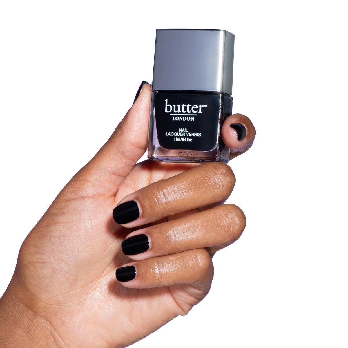 White Smoke butter LONDON Patent Shine 10X Nail Lacquer Polish, Union Jack Black (Black) - Gel-Like Finish & Chip-Resistant Nail Lacquer Helps Protect & Strengthen Nails - Non-Toxic & Cruelty-Free (0.4 Fl Oz)