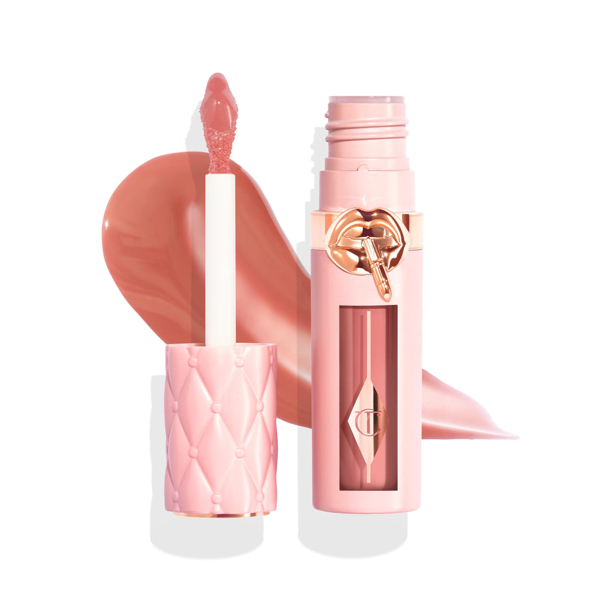 White Smoke Charlotte Tilbury Big Lip Plumpgasm Lip Gloss - Gift Set Essential - Hydrating Plumper with Hyaluronic Acid & Heat + Ice Technology - Perfect for Pairing with Makeup Favorites