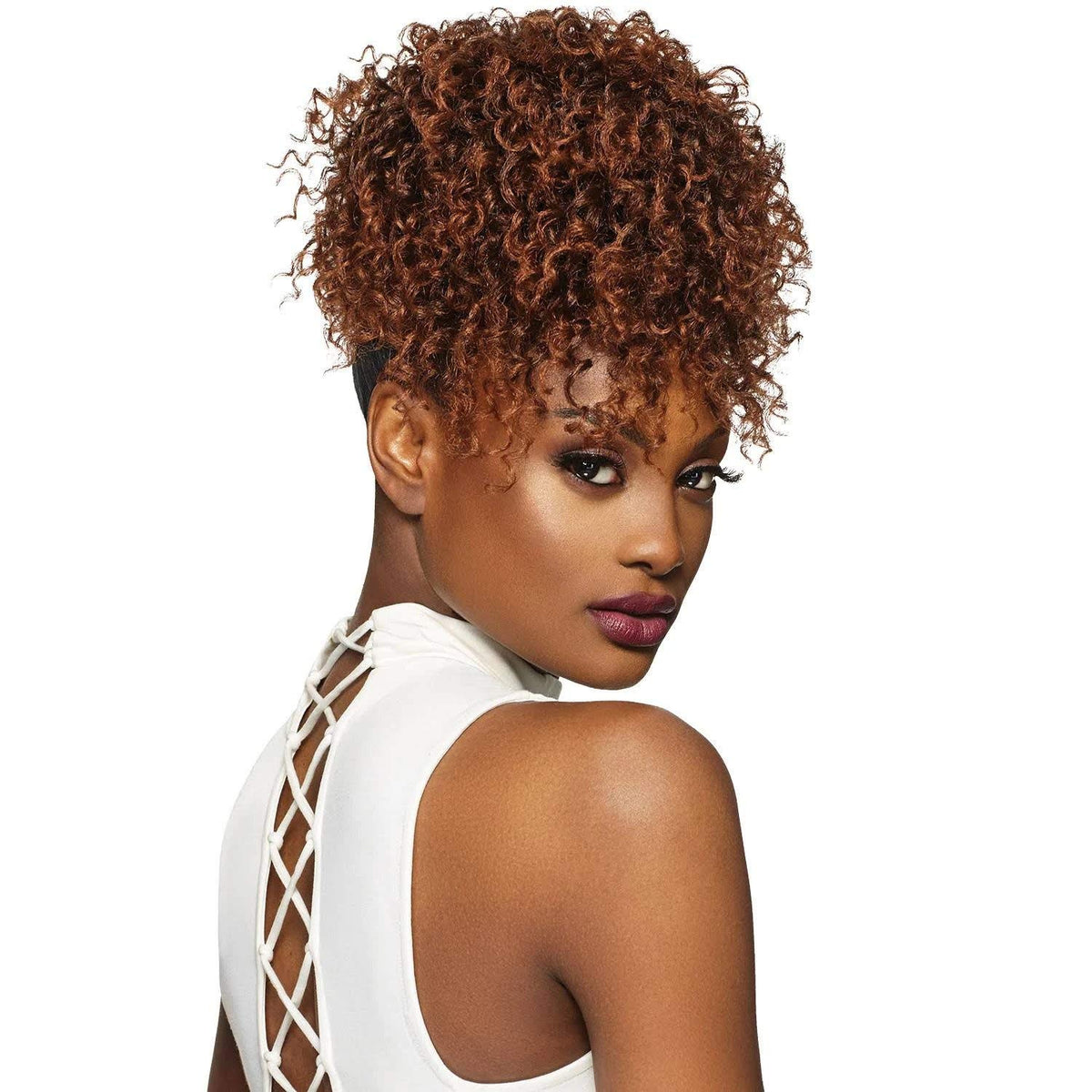 White Smoke CUTIE (1 Jet Black) - Outre Timeless Pineapple Pony Synthetic Drawstring Ponytail