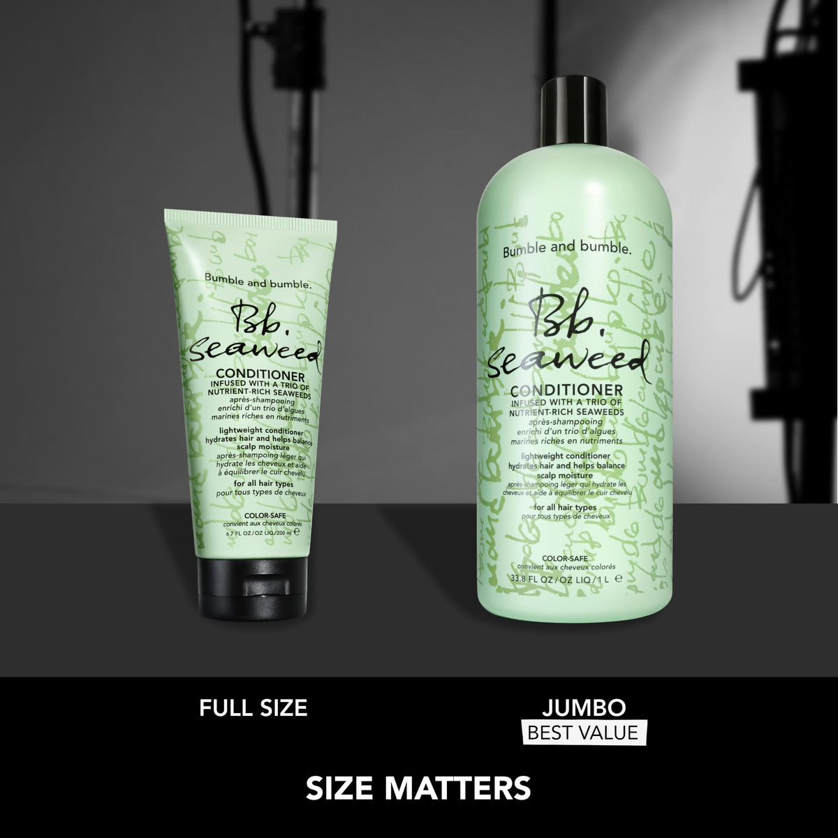 Black Bumble and bumble. Seaweed Hydrating Conditioner | Daily Lightweight Moisture | Smooths and Reduces Frizz | For Fine to Medium Curly, Wavy, Straight Hair | Liter Size, Pump Sold Separately, 33.8 Fl Oz