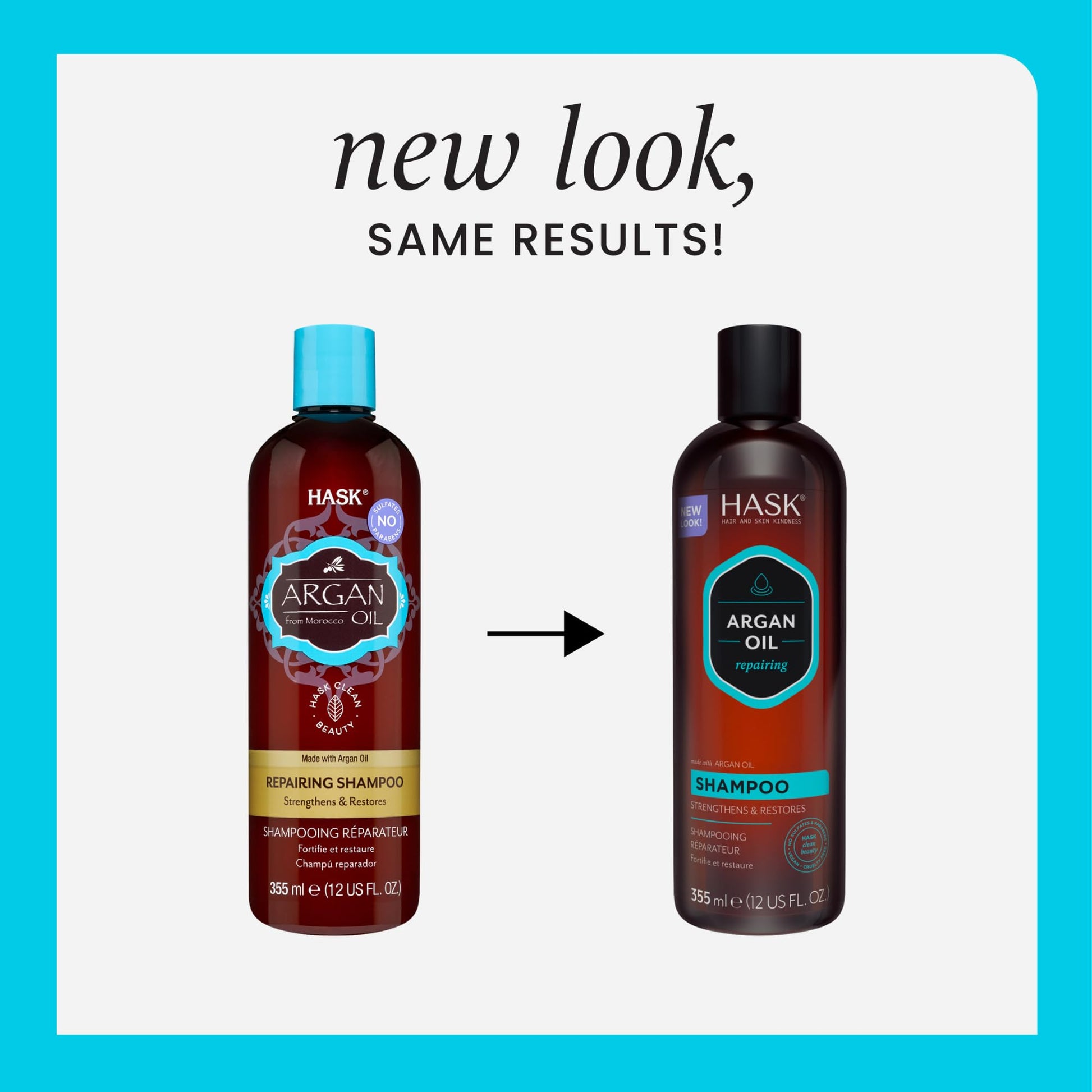 White Smoke HASK Argan Oil Reparing Shampoo, 12 Fl Oz