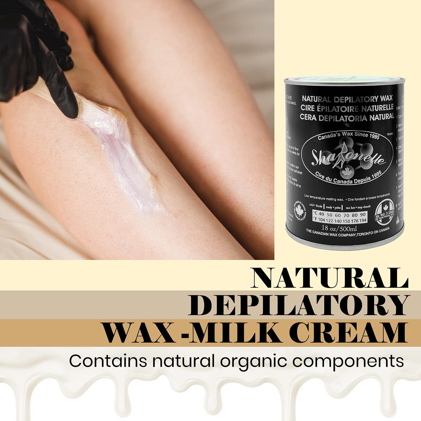 White Smoke 24PC Natural Soft Wax All Purpose Canned Wax for Sensitive Skin Canada-Made Melting Wax by Sharonelle