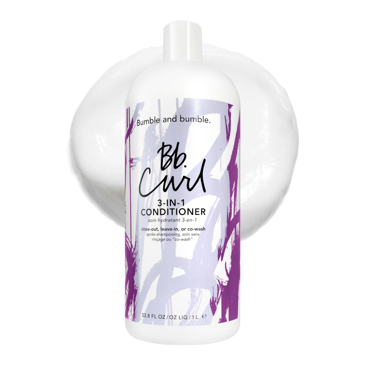 White Smoke Bumble and bumble. Curl 3-in-1 Conditioner | Leave-In, Rinse Out, CoWash | Anti Frizz + Color Safe | Coily, Curly, Wavy Hair | With Jojoba, Avocado + Coconut Oil | Pump Sold Separately, 33.8 Fl Oz