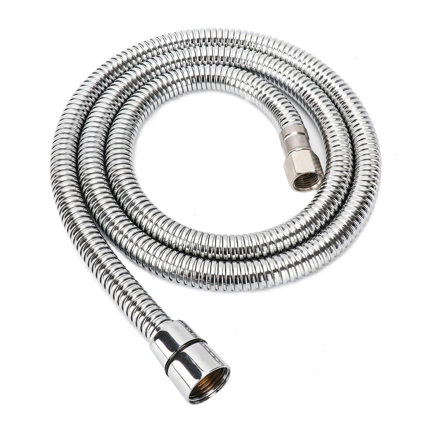 White Smoke LukLoy Stainless Steel Shampoo Bowl Hose, 1/4" Thread Water Pipe to 1/2" Thread Sprayer Head for Barber Shop & Salon Sink Replacement Part for Shampoo Bowl Faucet and Sprayer, 47" Long