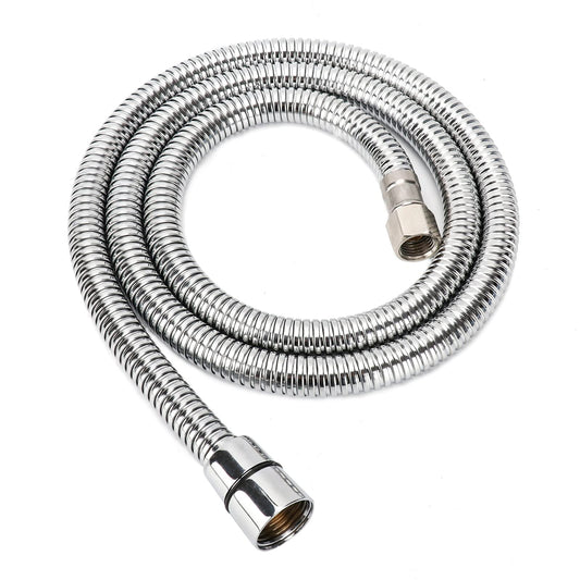 White Smoke LukLoy Stainless Steel Shampoo Bowl Hose, 1/4" Thread Water Pipe to 1/2" Thread Sprayer Head for Barber Shop & Salon Sink Replacement Part for Shampoo Bowl Faucet and Sprayer, 47" Long