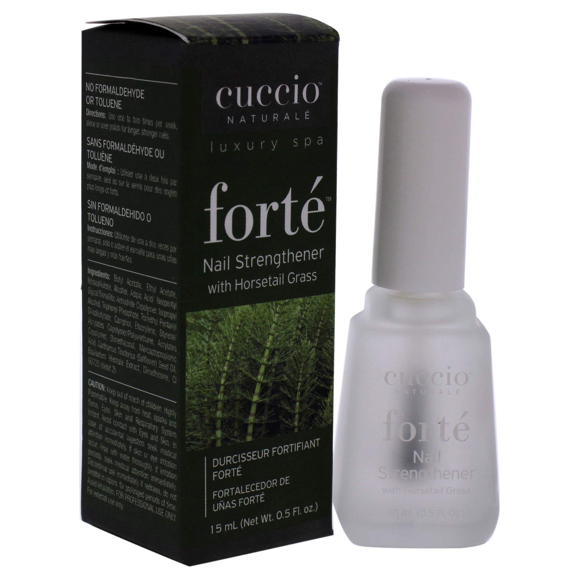 Black Cuccio Naturale Forte Nail Strengthener Treatment - With Horsetail Grass - Protects Against Cracking, Splitting And Breakage - Nutrient Rich Formula Makes Finger And Toenails More Pliable - 0.5 Oz