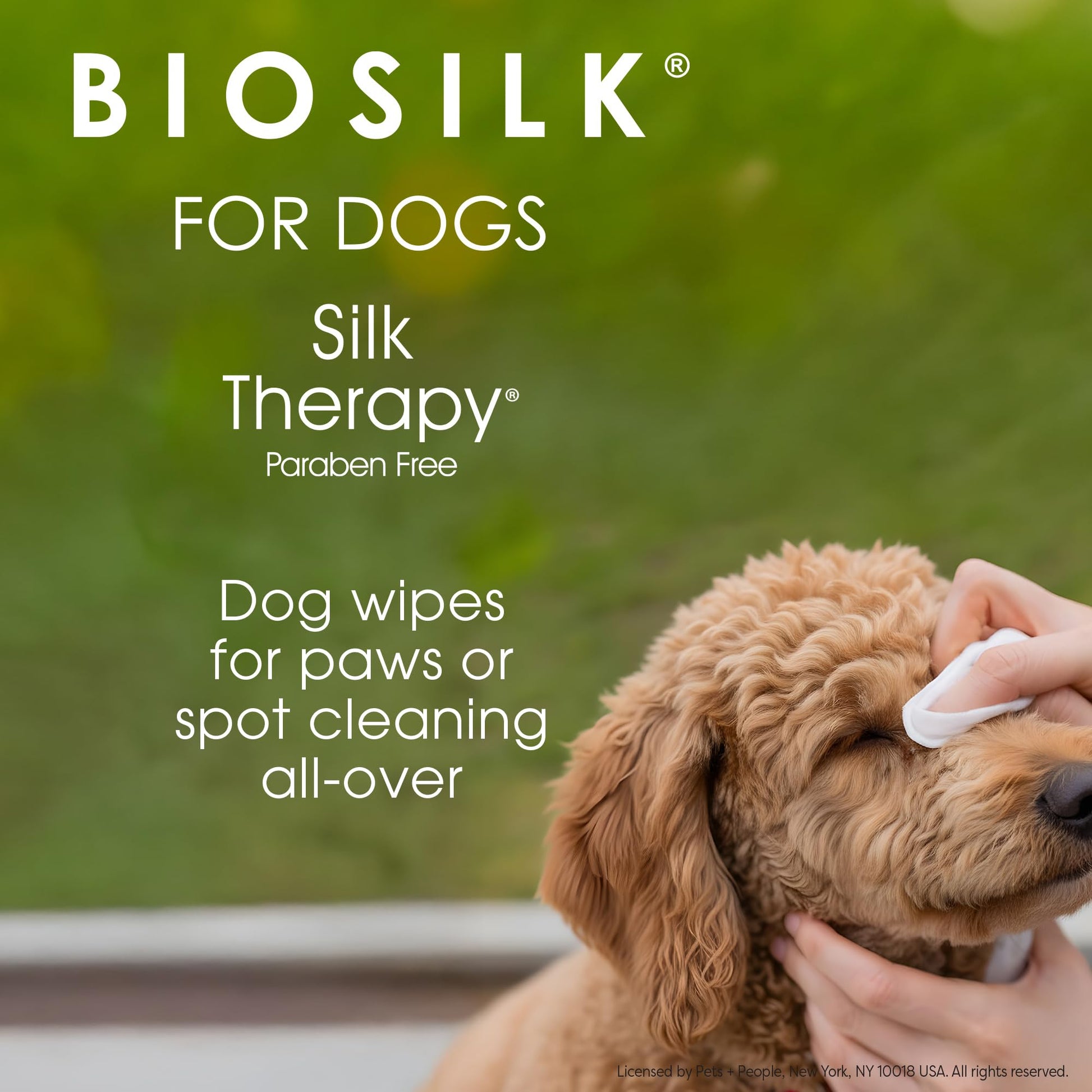 Dark Olive Green BioSilk for Dogs Deodorizing Wipes, Infused with Silk Proteins and Vitamin E - Wipes that Clean, Deodorize Between Baths, pH Balanced, Gentle Natural Formula, 100 Count