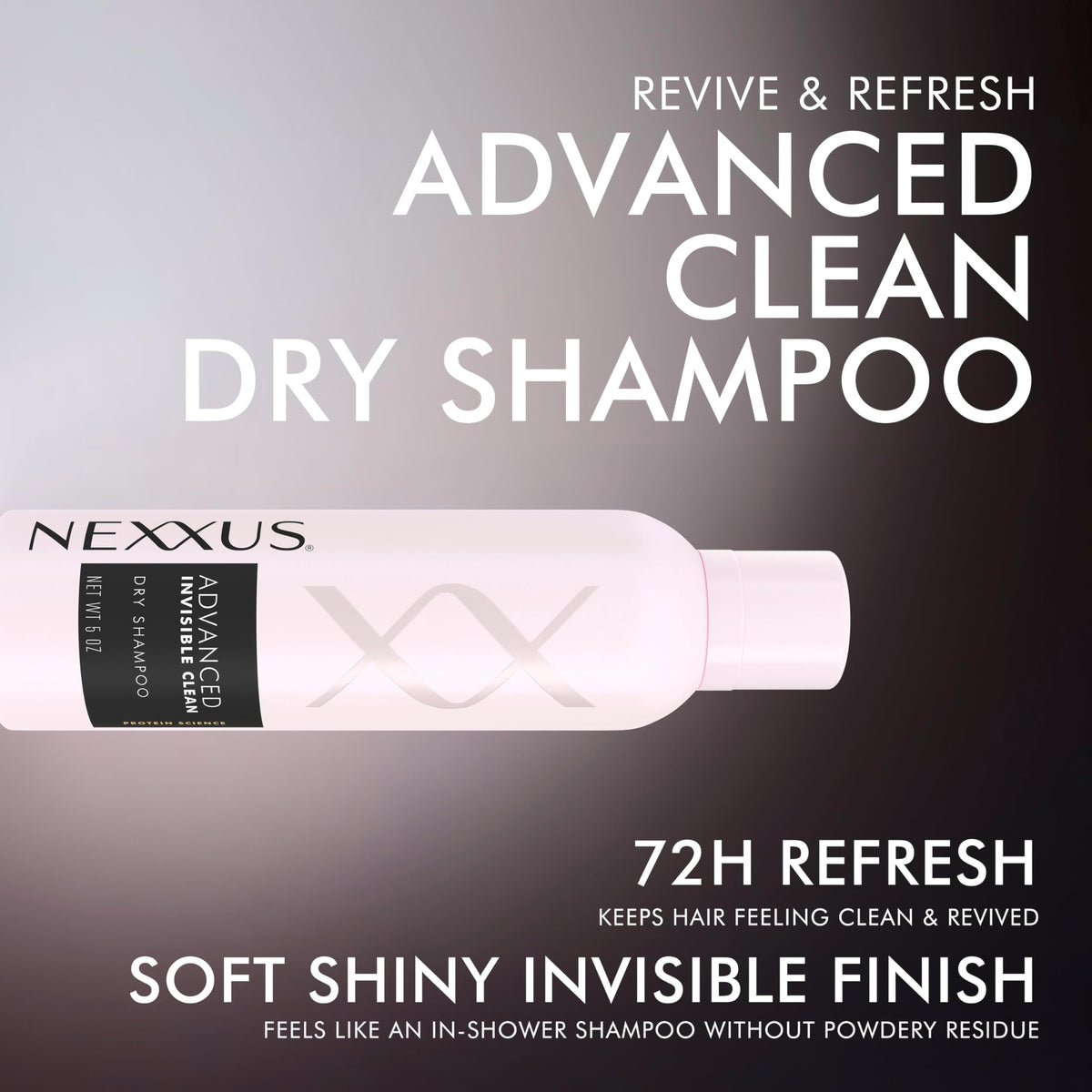 Black Nexxus Advanced Invisible Clean Dry Shampoo for Oily Hair, 5 oz