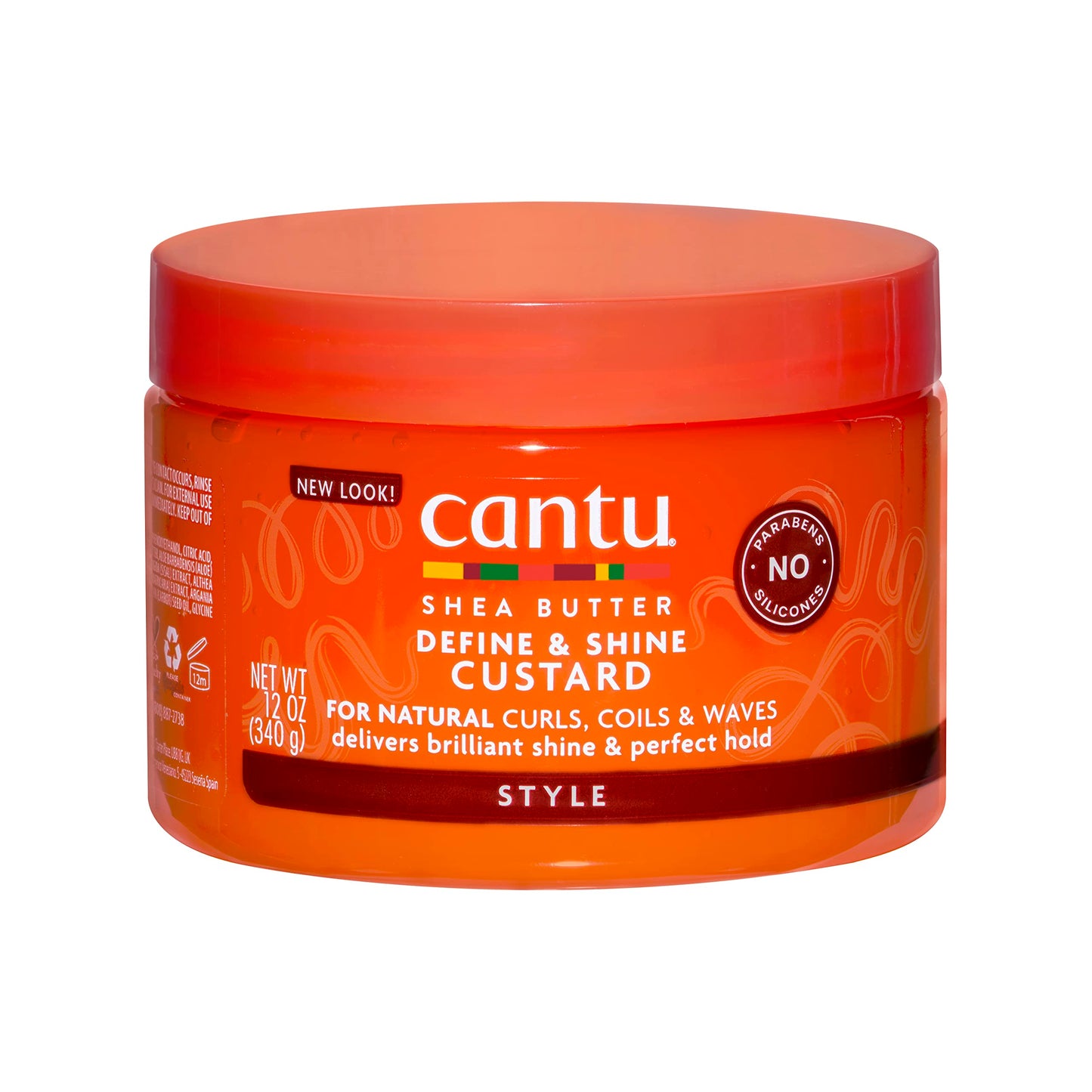 Orange Red Cantu Shea Butter for Natural Hair Curling Custard, 12 Ounce
