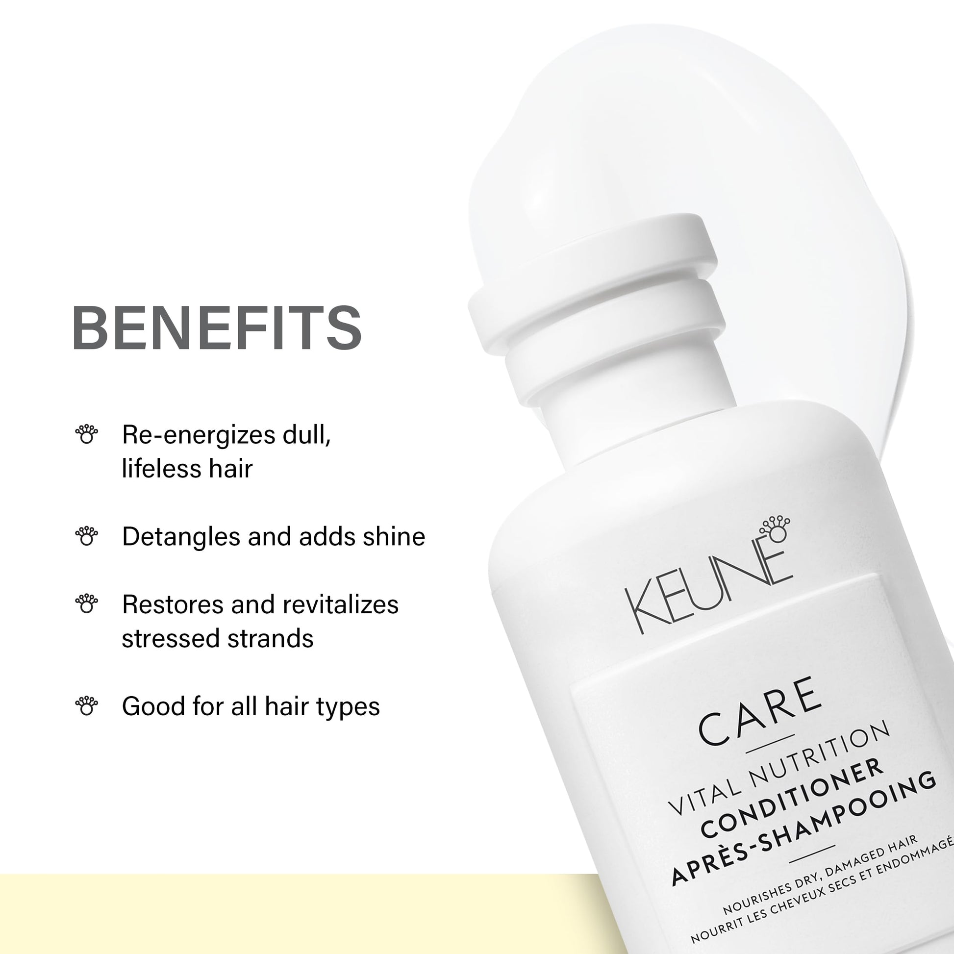 White Smoke KEUNE Care Vital Nutrition Conditioner, Moisturizing & Restorative Conditioner for Dry or Damaged Hair, 8.5 Fl Oz